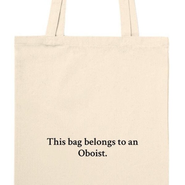 Oboe Bag - 100% cotton - Long handle tote bag - Music gift