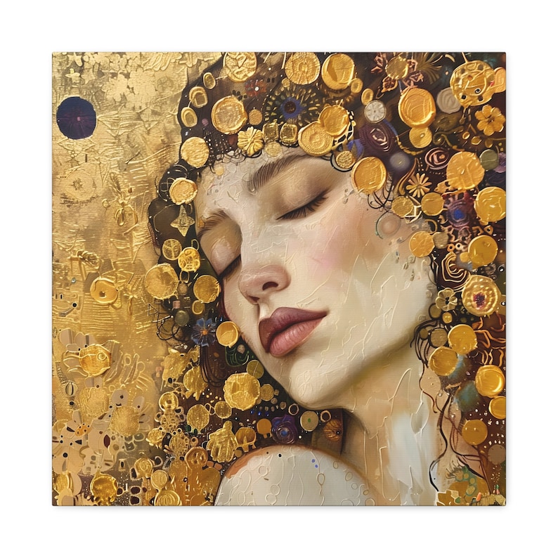 Daydreaming by Gustav Klimt Reimagined Canvas Gallery Wraps Art Nouveau 
