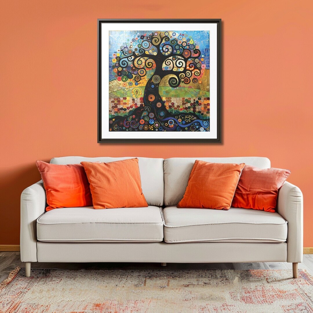Klimt Tree of Life Canvas Print: Mosaic Art for Home Decor - Etsy