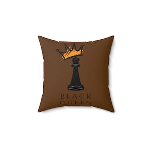 Black Queen Pillow - African American Symbolic Home Decor, Ethnic Decorative Cushion, African Heritage Throw Pillow, Afrocentric Living Room