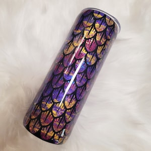 Dragon Scale Glitter Tumbler: Epoxy Coated 20 oz Skinny HOGG