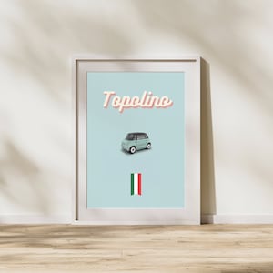Poster Fiat Topolino - Electric car - italian car