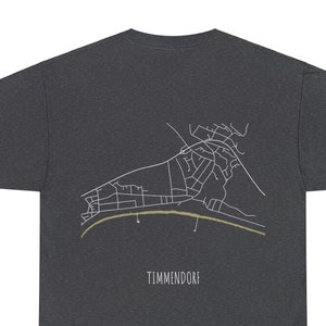 T-Shirt - Timmendorf - Streetmap als hochwertiger DtG Print auf dem Rücken und Schriftzug // city map, streetview
