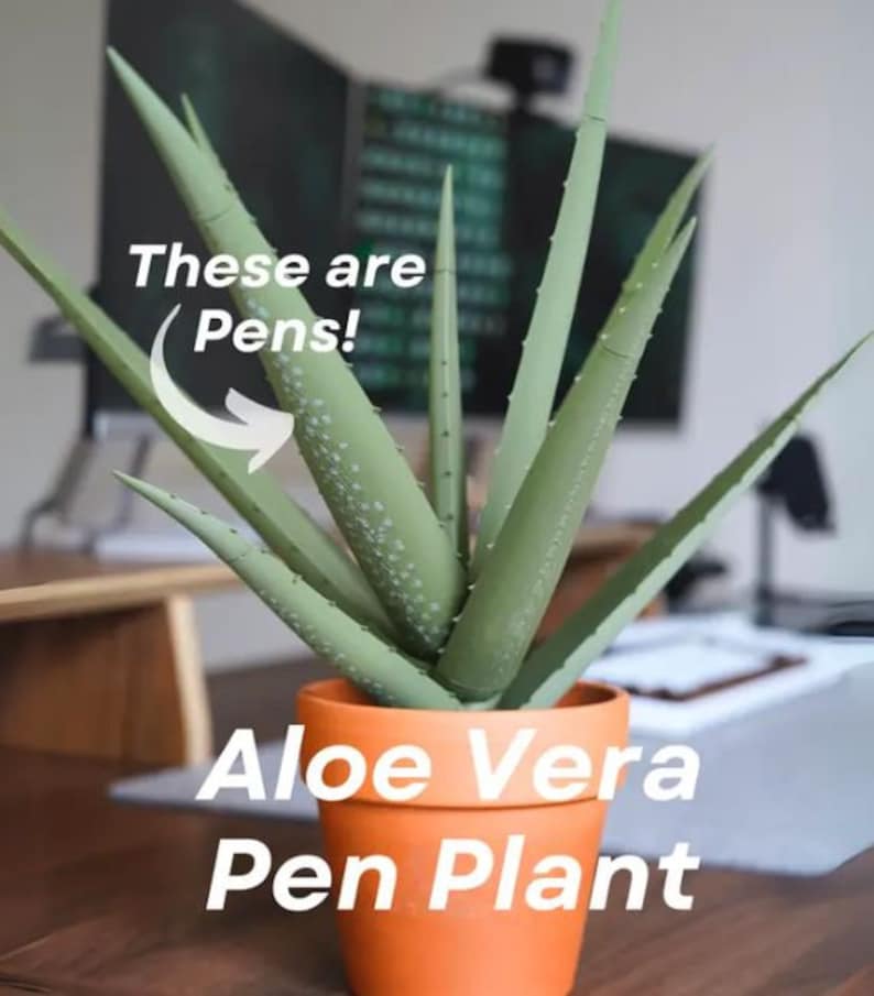 Aloe Plant Pens Fun Desk Plant Decor image 1