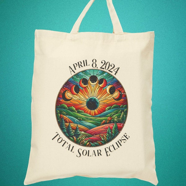 Cosmic Eclipse Artistry Canvas Tote Bag- keepsake souvenir of the Great American Eclipse- great mother's day, birthday and Christmas gift!