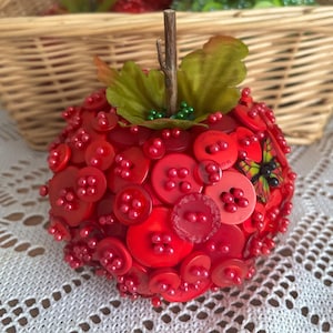 Decoración de botón de manzana - Rojo o verde