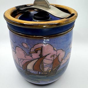 doulton tobacco jar Royal Character Old Charley 1937 Doulton Logo —Rare Royal Doulton Lambeth Autumn Foliage