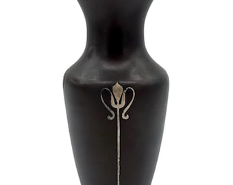 12 1/4” Tall Heintz Art Metal Shop Sterling on Bronze Vase with Golf Trophy Inscription
