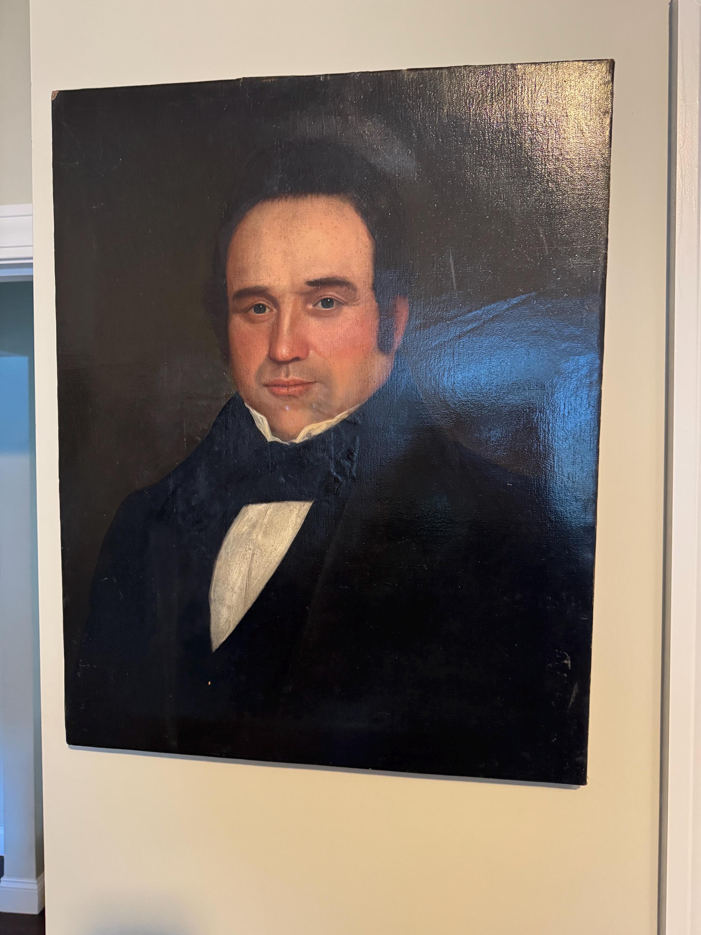 油彩画 肖像画 19世紀半ばのアメリカの肖像画 – キャンバスに油彩、正装した紳士