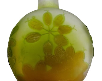 Émile Gallé Cameo Glass Miniature Vase: French Art Nouveau, c.1900