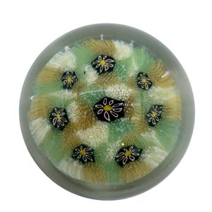 Vintage Millefiori Paperweight – Delicate Floral Design, 2.5” Diameter