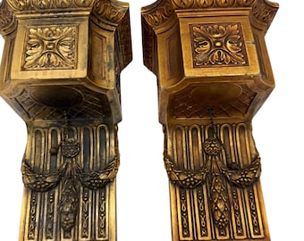 Vintage Gilt Bronze Wall Sconces: Neoclassical Hollywood Regency Lighting