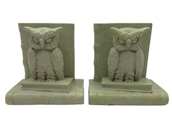 Teco Pottery Owl Bookends | Arts and Crafts | Rare Sculptural Form