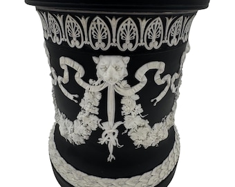 Antique 19th Century Wedgwood Black Jasper Borghese Pedestal