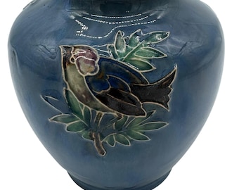 Royal Doulton Artist-Signed Vase – Bird Motif, 6 Inches Tall