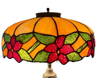 Antik lampskärm i målat glas ENDAST SKÄRM: J.A. Whaley
