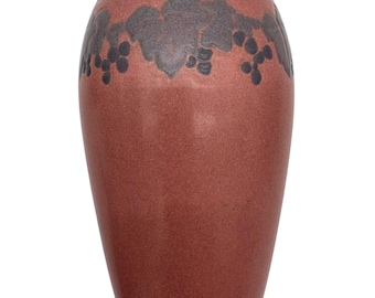 Antique Marblehead Pottery Decorated Arts and Crafts Vase with Grapevine Decoration