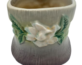 Jardinera de gardenia de Roseville Pottery n.° 656 – Cerámica artística vintage, jardinera de flores blancas, c. 1950