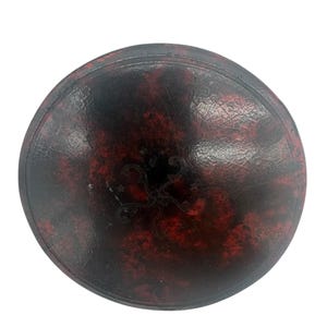 Antique Japanned Lacquer Snuff Box – Red & Black Mottled Finish, 19th Century