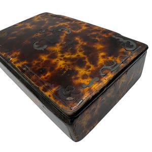 Antique Tortoiseshell & Silver Piqué Work Box – 18th/19th Century Snuff or Card Case
