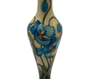 Moorcroft Blue Poppy Vase – 12.35” Tall – Signed by Kerry Goodwin