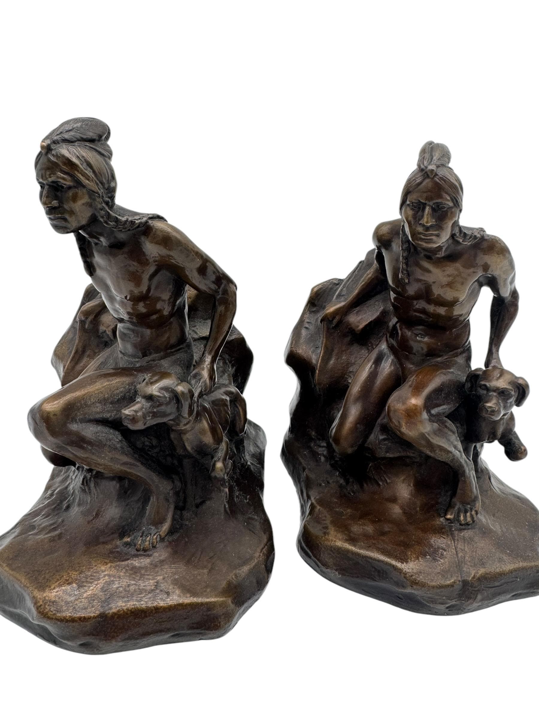 Exquisite Solid Bronze Antique American Indian Bookends - Etsy