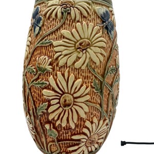 Art Nouveau Weller Pottery Vase: Knife Wood Floral Design, 7.5&quot; Tall