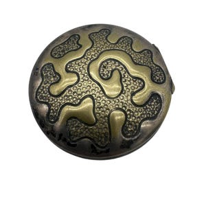 Antique Art Nouveau Compact with Intricate Swirling Design – 2.5” Vintage Vanity Collectible