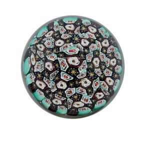 Vintage Millefiori Paperweight – 3.25” Handcrafted Art Glass Collectible