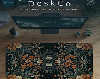 Cottagecore Desk Mat, Wildflowers Gaming Mouse Pad Large Mousepad, Floral Desk Mat Cute, Keyboard Mouse Mat Desk Pad for Work Office Home XL