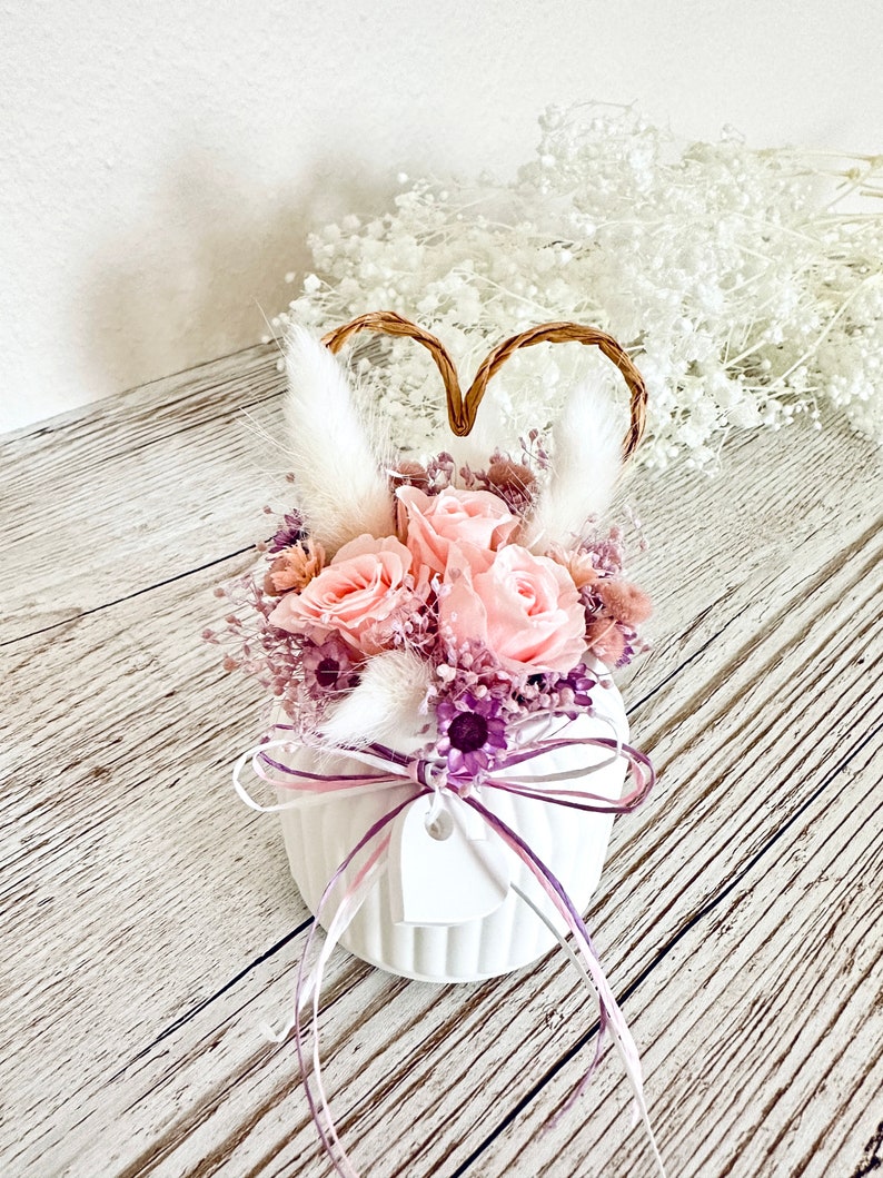 Muttertag Muttertagsgeschenk Geschenk zum Muttertag Geschenk Mama Vase mit Trockenblumen besonderes Geschenk Geburtstag Blumen Lila