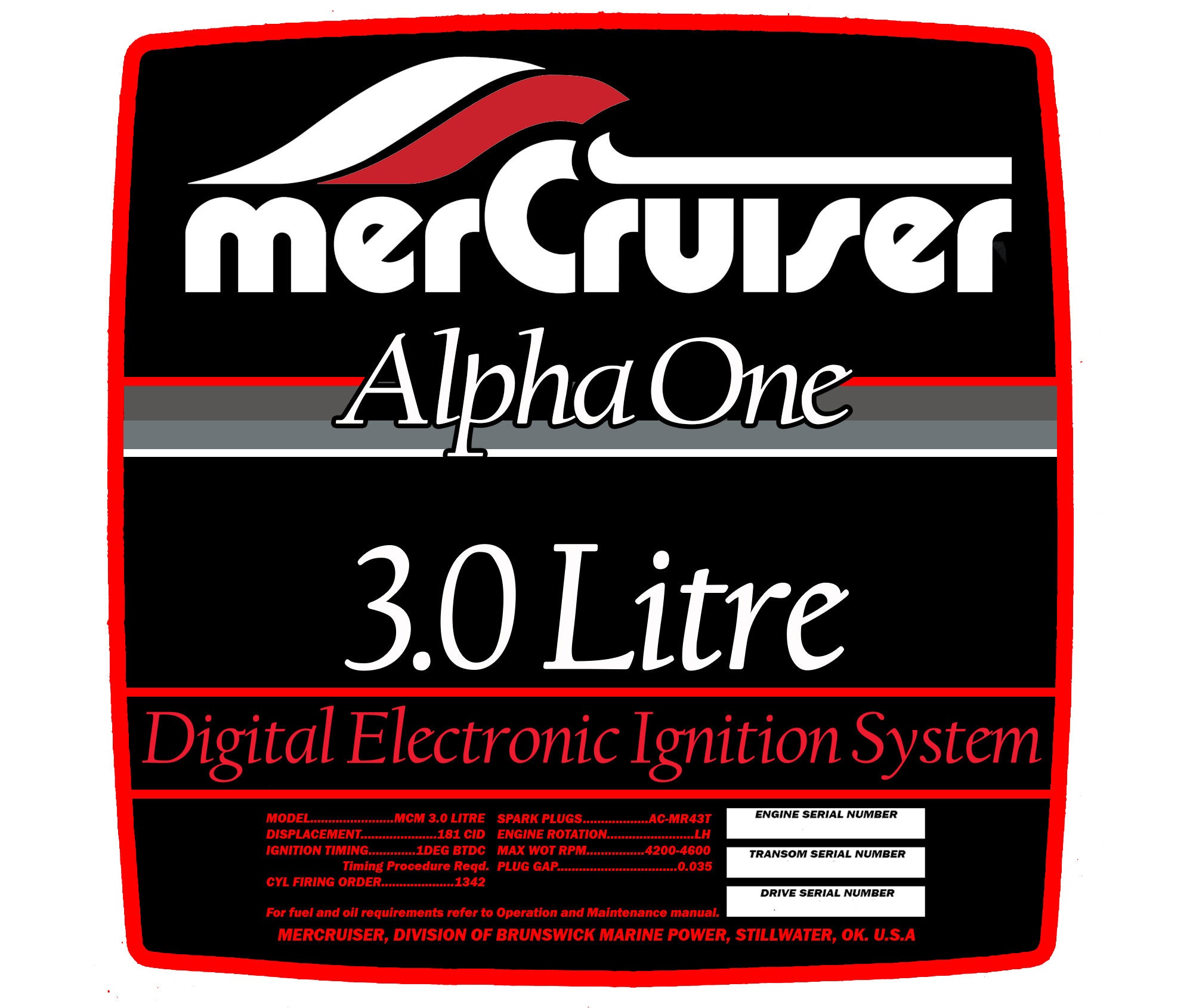Mercruiser 3.0 Flame Arrestor Cover Decal Die Cut Etsy