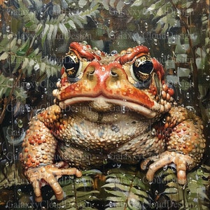 Judgment Toad Digital Painting | Victorian Wall Decor | Fantasy, Fun, Office Art
