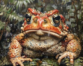 Judgment Toad Digital Painting | Victorian Wall Decor | Fantasy, Fun, Office Art