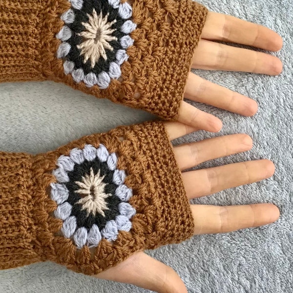 Mitaines en laine fait au crochet