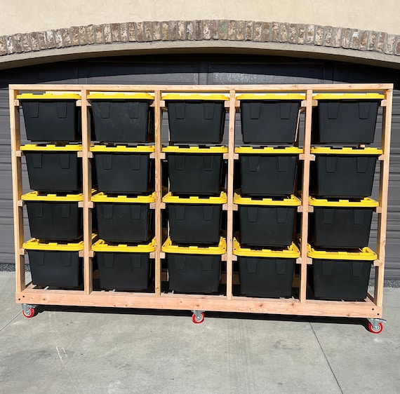 Garage tote storage shelves best sale
