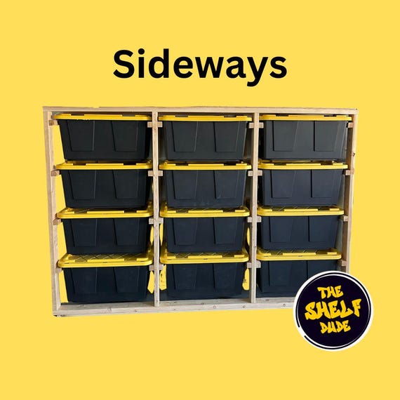 27 Gal Storage Shelf Plans-sideways Trendy Garage Storage Bin
