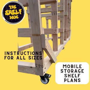 Mobile Garage Storage Rack Plans/ All sizes included, Trendy Garage Storage Bin, Tote Storage Shelves, Garage Shelf Plans, Digital PDF Plans image 2