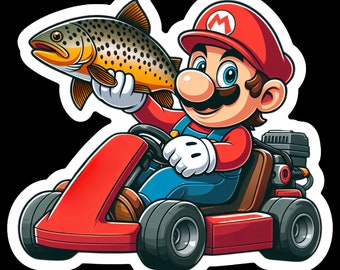 Mario Kart Brown Trout Sticker