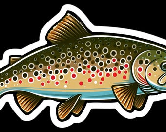 Brown Trout Sticker - 2" x 4"