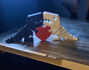 Dinosaure d'amour double articulé imprimé en 3D (en rupture de STOCK)