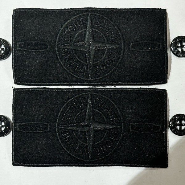 GENUINE Stone Island badge GHOST (BLACK) Authentic with 2 buttons