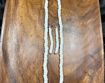hawaiian puka shell necklace and earrings, sterling silver ear wire, Kahealani shell, puka shell, momi shell, niihau lei, hawaiian seashell