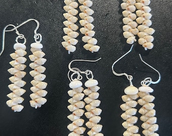 momi shell earrings with solid sterling silver ear wire