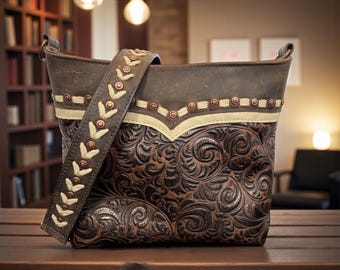 Bolso bandolera o de hombro de cuero de porte oculto