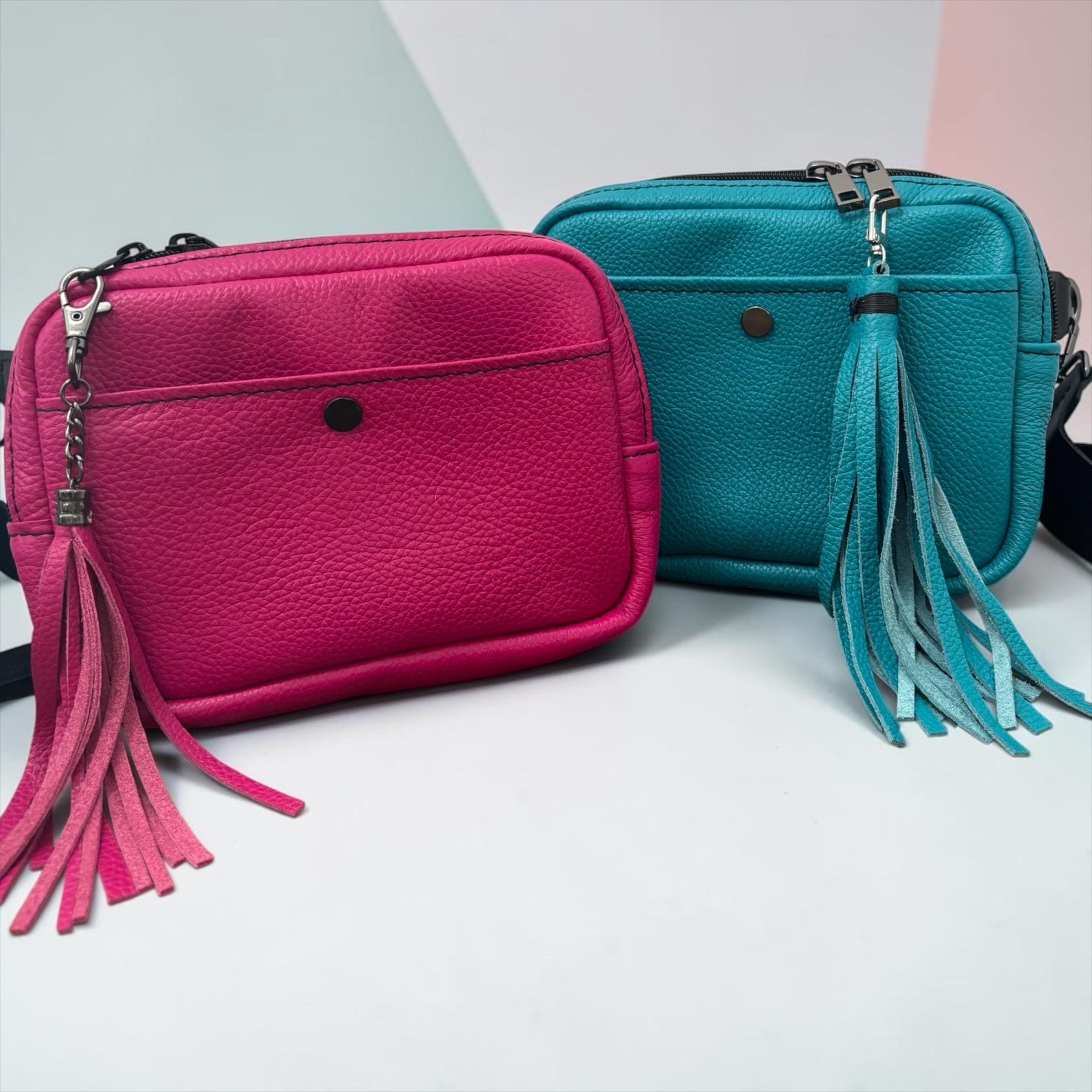 Concealed carry fanny/crossbody bag in Italian full grain leather
