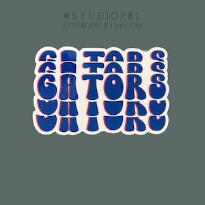Retro Florida Gators Sticker, Orange or Blue, College Football Gift, University of Florida Stacked Sticker, UF Gifts