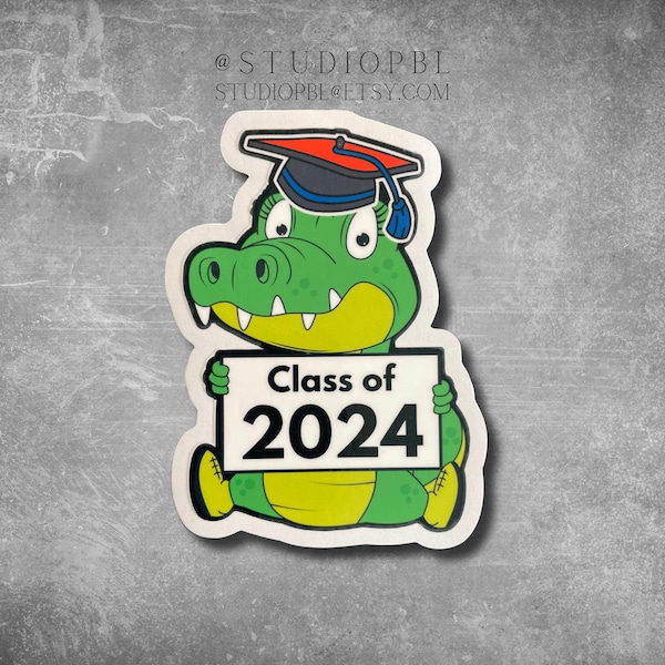 University of Florida Grad Gift- 2024 Gator Graduation Sticker- Choose Green or Pink- weather resistant for The Swamp