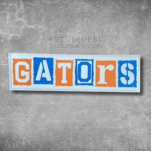 Florida Gators Sticker, Unique Stencil Style, University of Florida Gift, UF Stencil Stickers