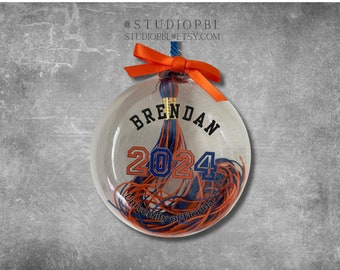 Graduation Tassel Ornament, UF class of 2024 keepsake, personalized